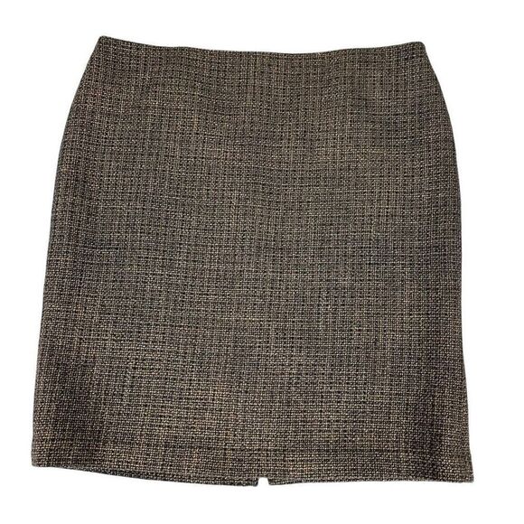 Talbots Tweed Pencil Skirt Gold Metallic Black Size 20 Wool Blend - Picture 1 of 7